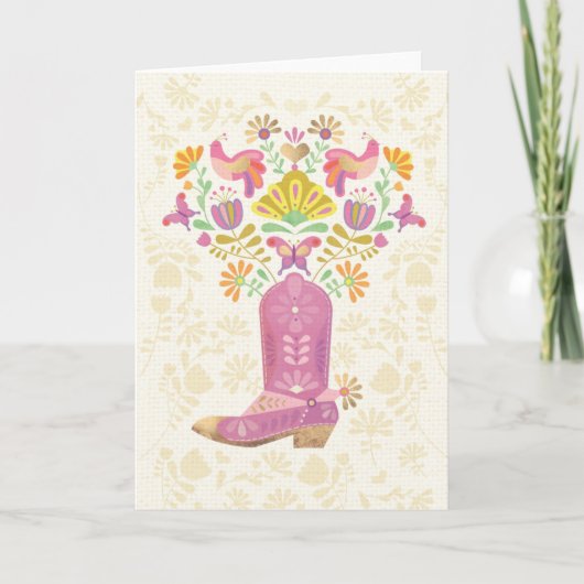 Boot & Flowers Klappkarte Karte (Vorderseite)