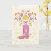 Boot & Flowers Klappkarte Karte (Gelbe Blume)