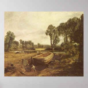 Boot-Gebäude nahe Flatford Mühle, John Constable Poster