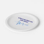 Boot | Holzboot | Segler Pappteller (Schrägansicht)