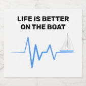 Boot | Holzboot | Segler Schaumweinetikett (Einzelnes Label)