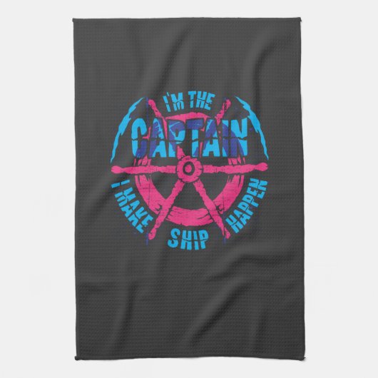 Boot - Ich bin der Kapitän Geschirrtuch (Vertikal)