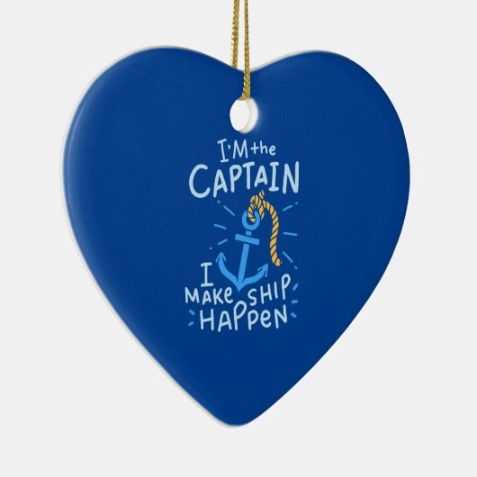 Boot - Ich bin der Kapitän Keramik Ornament (Rechts)