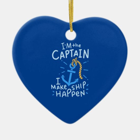 Boot - Ich bin der Kapitän Keramik Ornament (Vorne)