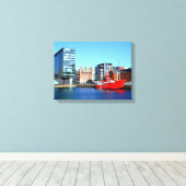 Boot im Albert Dock Leinwanddruck (Insitu (Holzboden))