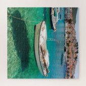 Boot im klaren Wasser Kroatien Jigsaw Puzzle (Horizontal)