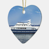 Boot im Meer Keramik Ornament (Links)