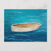 Boot im Ozean | Blaues Meer Postkarte (Vorderseite)