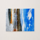 Boot im Schnee in Big Bear See, Kalifornien Puzzle (Horizontal)