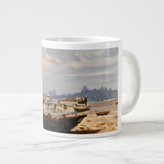 Boot im Strand Jumbo-Tasse (Vorderseite Rechts)