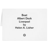 Boot in der Albert Dock Liverpool-Karte (Rückseite Horizontal)