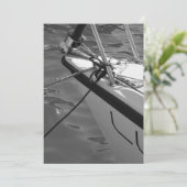 Boot in der Schwarzweiss-Einladung Einladung (Stehend Vorderseite)