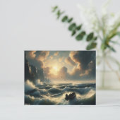 Boot in Rough Waters, Postkarte (Stehend Vorderseite)