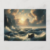 Boot in Rough Waters, Postkarte (Vorderseite)