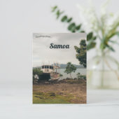 Boot in Upolu Samoa Postkarte (Stehend Vorderseite)