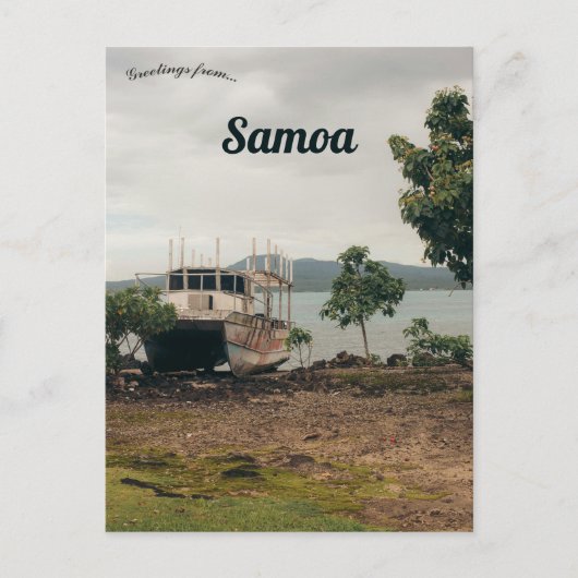 Boot in Upolu Samoa Postkarte (Vorderseite)