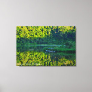 Boot Lake Green Forest Reflexion Indonesien Szene Leinwanddruck