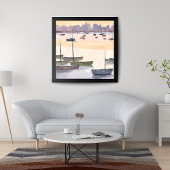 Boot-Marina | Aquarell-Ozeanbucht Poster