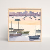 Boot-Marina | Aquarell-Ozeanbucht Poster