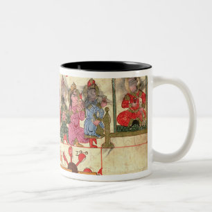 Boot mit Automaten, Illustration Zweifarbige Tasse