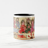 Boot mit Automaten, Illustration Zweifarbige Tasse (Mittel)