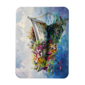 Boot mit farbenfrohen Wildblumen flexibel Magnet (Vertikal)