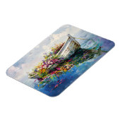 Boot mit farbenfrohen Wildblumen flexibel Magnet (Linke Seite)