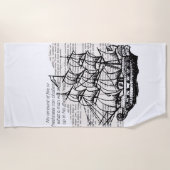 BOOT MIT QUOTE STRANDTUCH (Vorderseite)