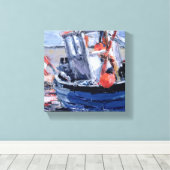 Boot mit Red Buoy Leinwanddruck (Insitu (Holzboden))