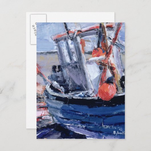 Boot mit Red Buoy Postkarte (Vorne/Hinten)