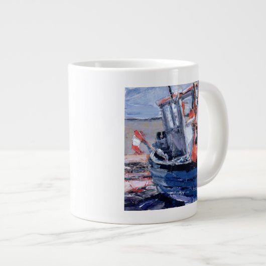 Boot mit roter Boje Jumbo-Tasse (Vorderseite Rechts)