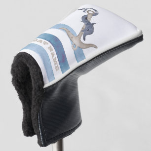 Boot Name, Anker Delfin Hellblaue Streifen Golf Headcover