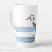 Boot Name, Anker Delfin Hellblaue Streifen Milchtasse (Linke Ecke)