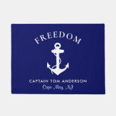 Boot Nautical Anchor Blue Captain Family Monogram Fußmatte (Vorderseite)