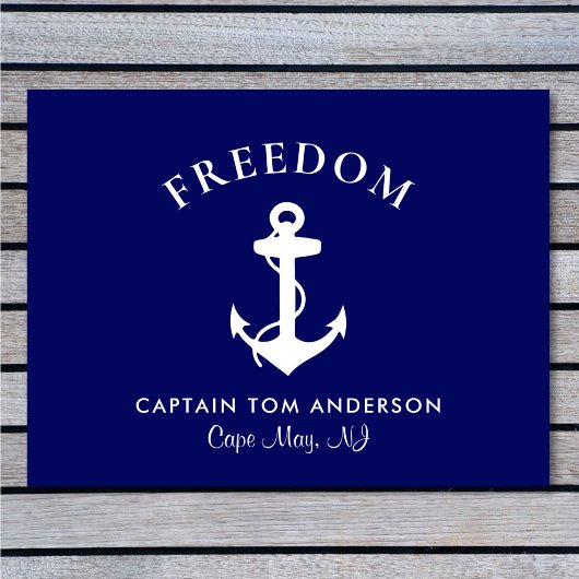 Boot Nautical Anchor Blue Captain Family Monogram Fußmatte