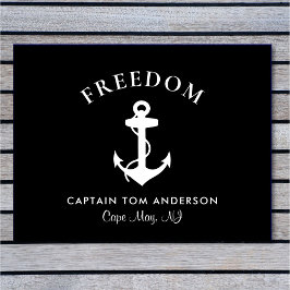 Boot Nautical Anchor Captain Black Fußmatte