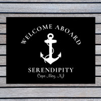 Boot Nautical Anchor Schwarz Custom Willkommen an 