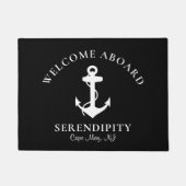 Boot Nautical Anchor Schwarz Custom Willkommen an Fußmatte (Vorderseite)