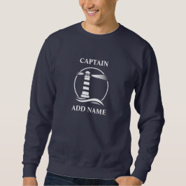 Boot oder Captain Name Nautical Lighthouse Navy Bl Sweatshirt