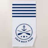 Boot oder Name Wasseranker & Oars Paddeln Weiß Strandtuch (Vorderseite)