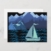 Boot Postkarte (Vorne/Hinten)