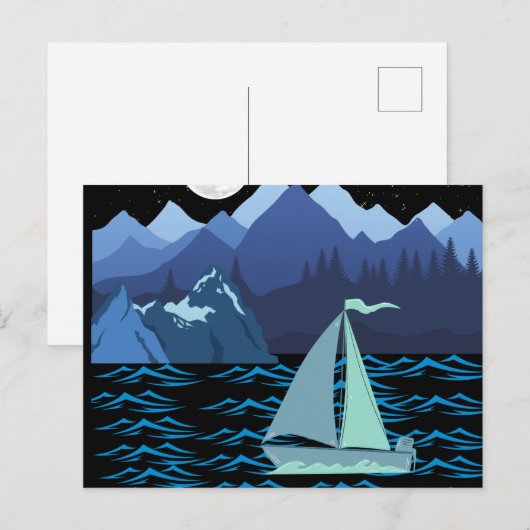 Boot Postkarte (Vorne/Hinten)