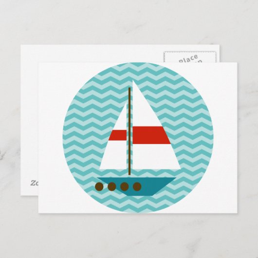 Boot Postkarte (Vorne/Hinten)