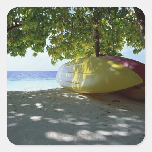 Boot Quadratischer Aufkleber (Vorderseite)