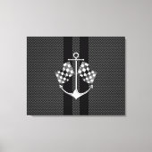 Boot-Racing-Nautik im Carbon Fibre-Stil Leinwanddruck (Vorderseite)