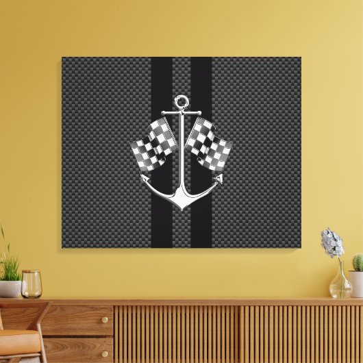 Boot-Racing-Nautik im Carbon Fibre-Stil Leinwanddruck (Insitu (Wohnzimmer))