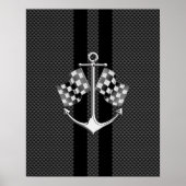 Boot-Racing-Nautik im Carbon Fibre-Stil Poster (Vorne)