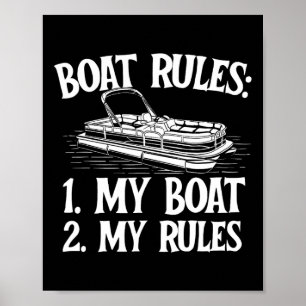 Boot Regeln - Bootfahren Segeln See Bootkapitän Mo Poster