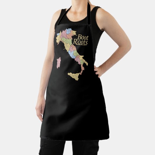"Boot Roots" Map of Italy Black Schürze (InSitu)