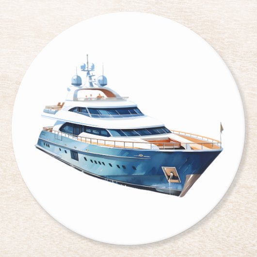 Boot Runder Pappuntersetzer (Vorderseite)